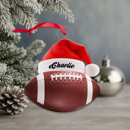 Personalized  Football Acrylic Ornament Christmas Gift