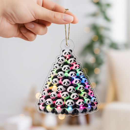 Panda Christmas Tree Shaped Ornament