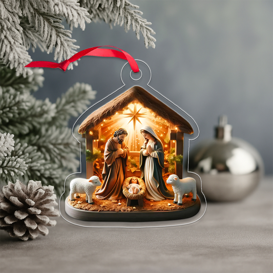 Custom Name Jesus Xmas Acrylic Ornament Christmas Gift