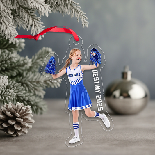 Custom Photo Cheerleader Girl Acrylic Ornament Christmas Gift