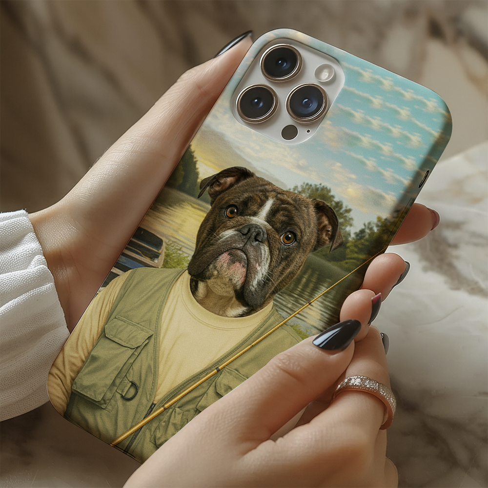 Custom Photo Fisherman Dog Phone Case