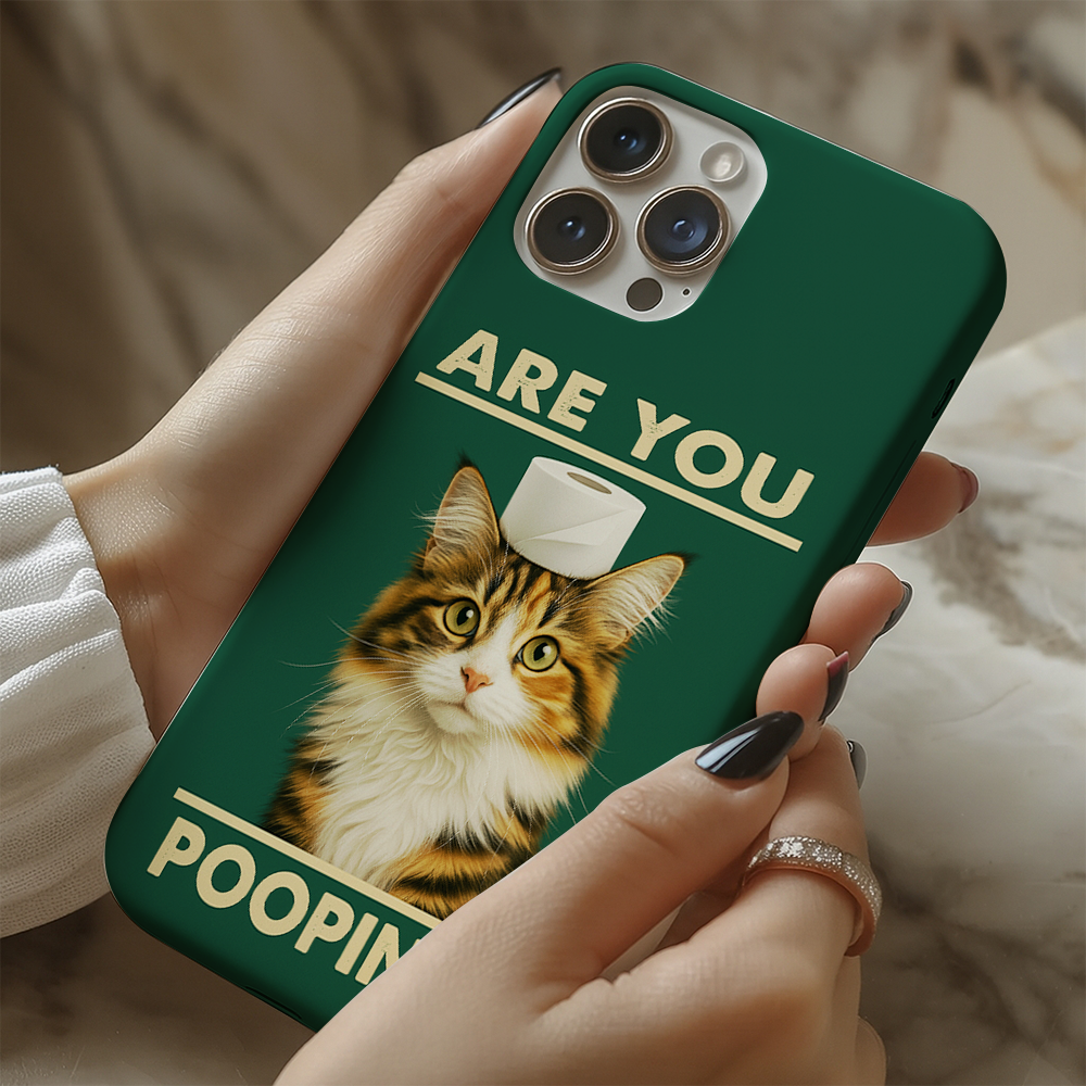 Custom Photo Funny Cat In Bathroom Phone Case