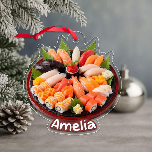 Sushi Set Christmas Japanese Food Acrylic Ornament Christmas Gift