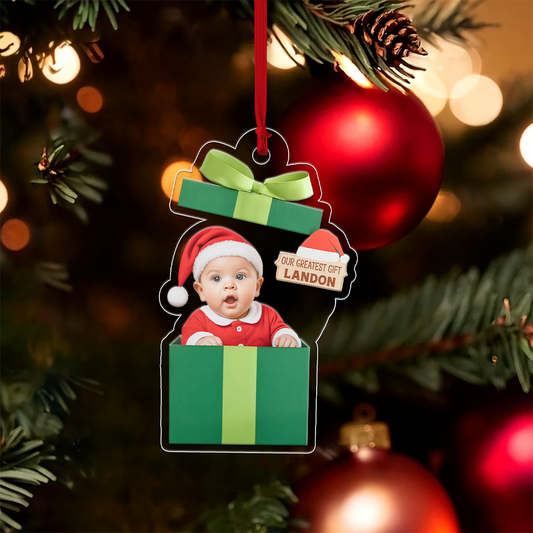 My First Christmas - Personalized Custom Upload Photo Ornament