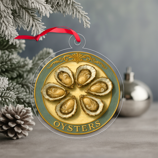 Personalized Funny Oyster Ornament, Gag Christmas Ornament, Seafood Lover Gift, Unique Holiday Decoration, Fun Keepsake for Foodies