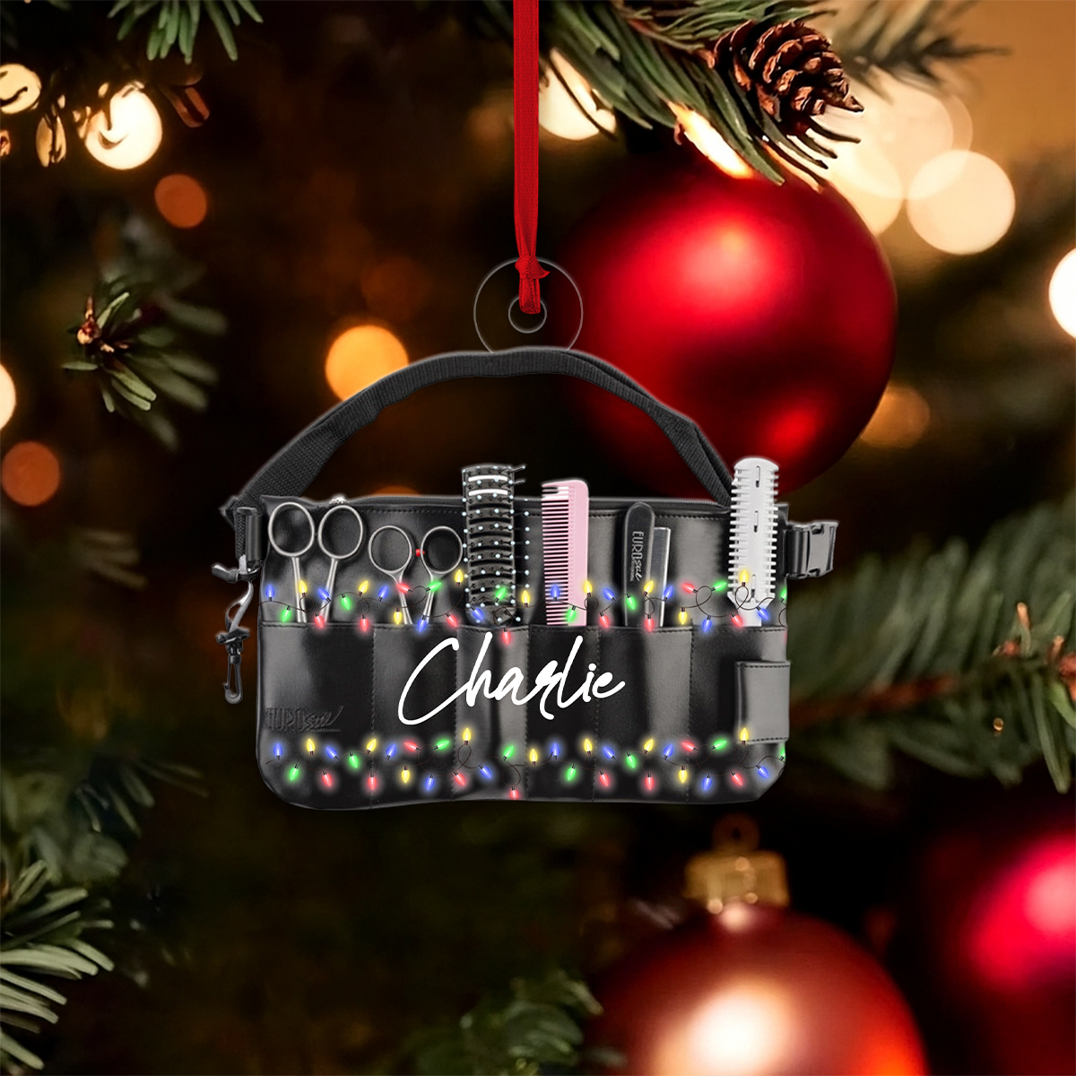 Custom NameHair Stylist Blowdryer Christmas