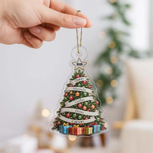 Our Family Christmas Tree, Cherished Memories - Personalized Custom Ornament - Gift for Family
