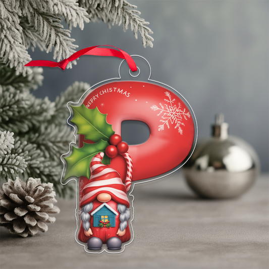 Ornament Christmas Initial Letter P Acrylic Ornament Christmas Gift