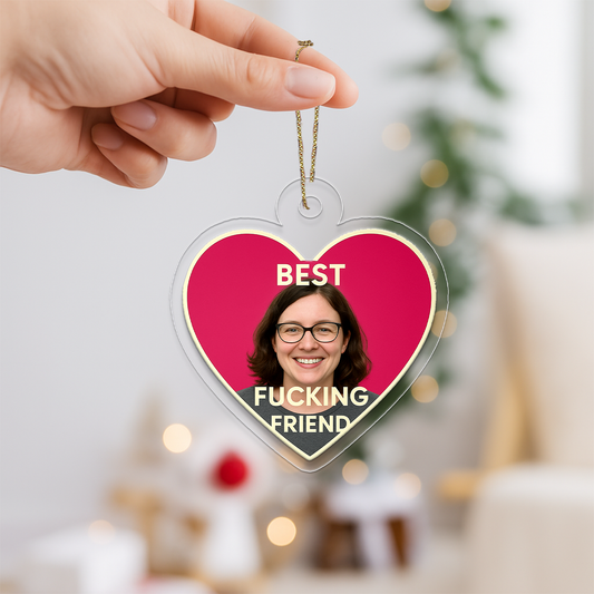Custom Photo Best Friend Funny Ornament, Personalized BFF Christmas Ornament, Gift for Friend, Friendship Ornament, Holiday Decoration