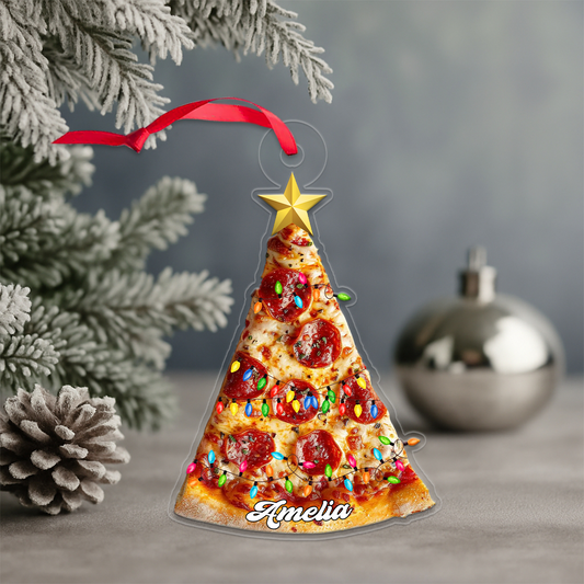 Custom Name Pizza Christmas Food Acrylic Ornament Christmas Gift