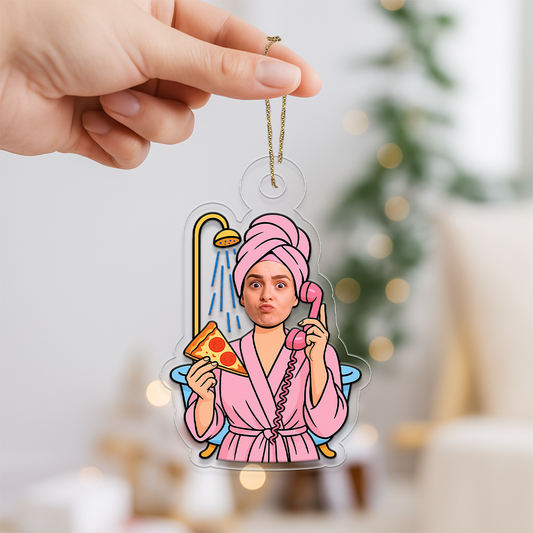 Custom Photo Face Spa Day Ornament, Personalized Funny Christmas Ornament, Self Care Holiday Decoration, Spa Lover Gift, Relaxing Keepsake