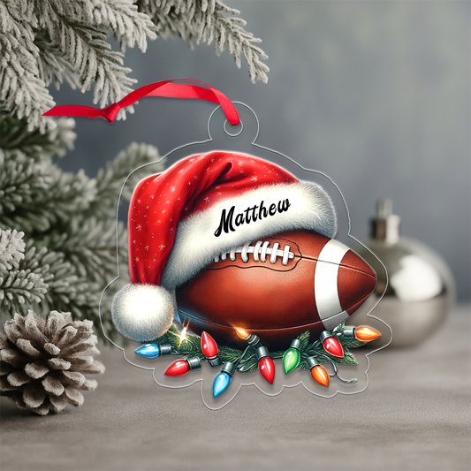 Custom Name Baseball Santa Acrylic Ornament Christmas Gift