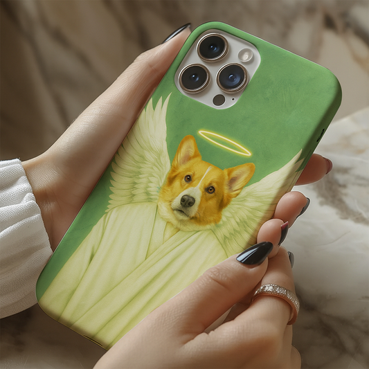 Custom Photo Angel Dog Phone Case Memorial Gift For Dog