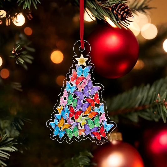Colorful Butterfly Christmas Ornament