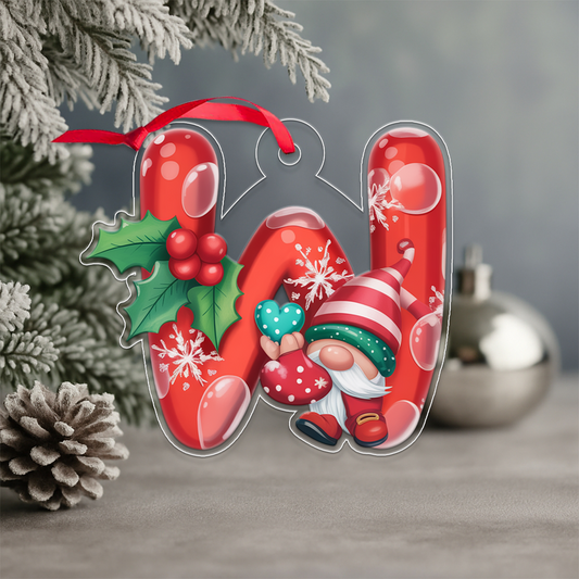 Christmas Initial Letter W Acrylic Ornament Christmas Gift