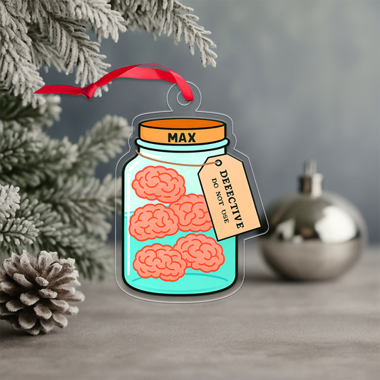 Custom Brain Jar Ornament, Personalized Medical Humor Christmas Ornament, Funny Science Gift, Holiday Keepsake, Brain Gift