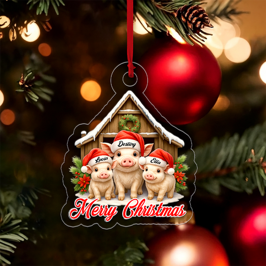 Custom Name Farmer Pig Xmas