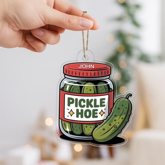 Personalized Pickle Hoe Ornament