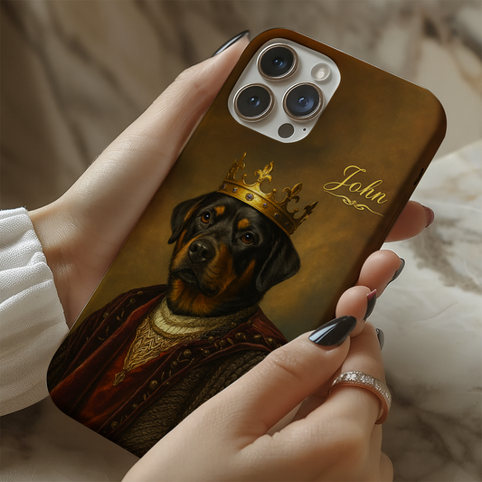 Custom Photo Crown King Dog Phone Case Gift For Dog Lovers