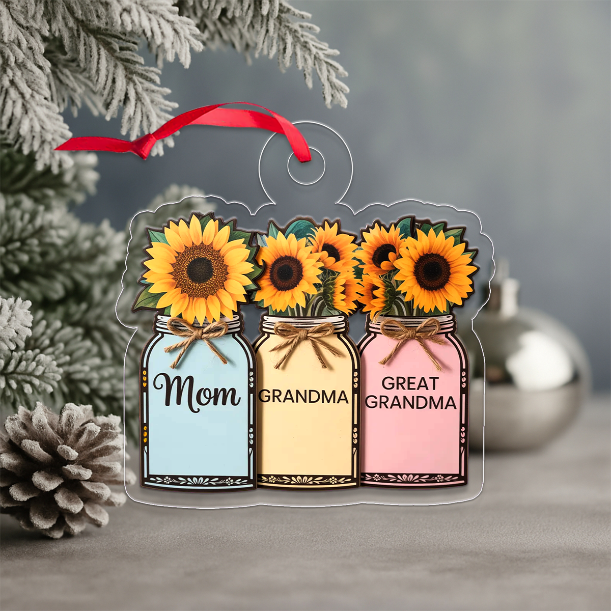 Persoanlized Flower Mason Jar Mom
