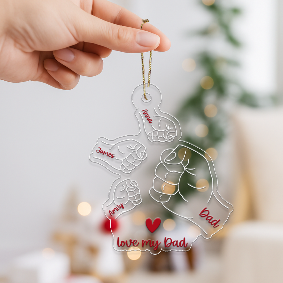 Custom Name Dad Hand Family