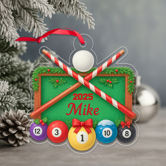 Custom Name Billiard Merry Christmas