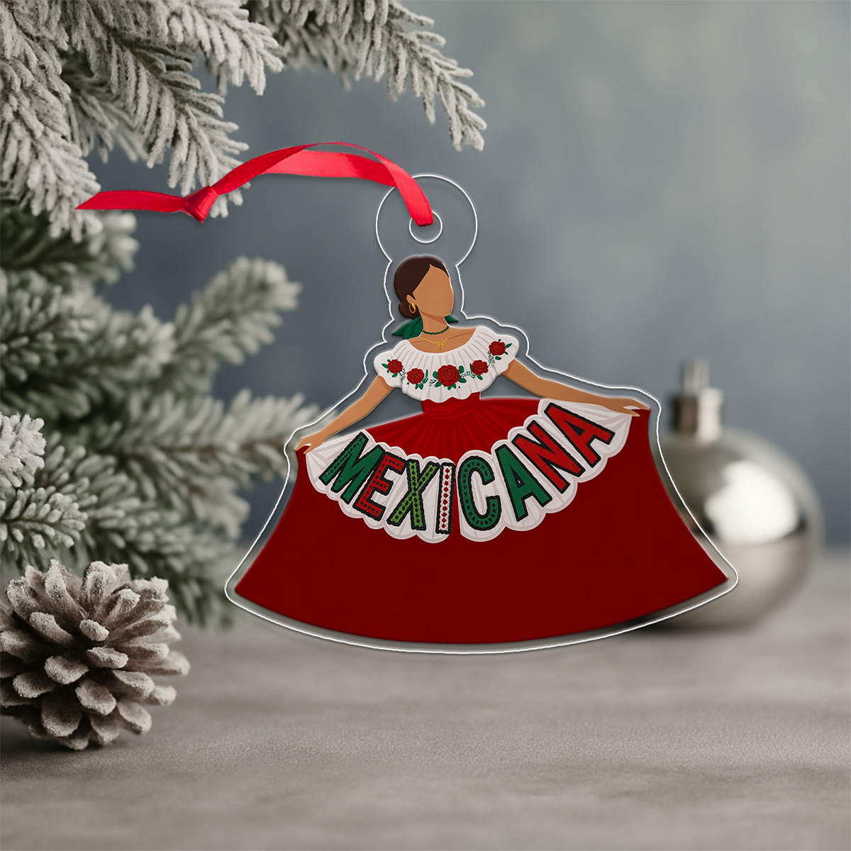 Personalized Mexicana Acrylic Ornament Christmas Gift