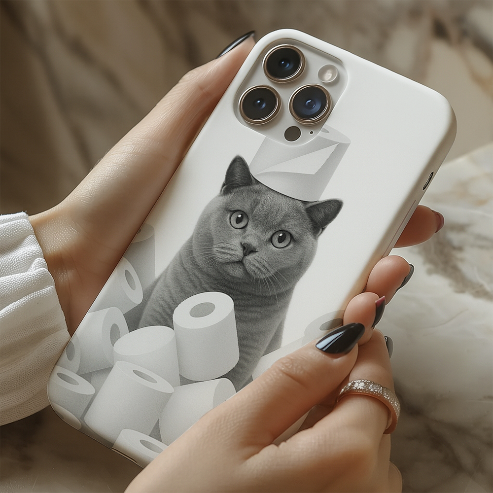 Custom Photo Cat Bathroom Phone Case