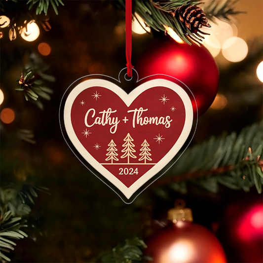 Personalized Our First Christmas Acrylic Ornament, Couple Ornament for Newlyweds, Engagement Gift, Wedding Anniversary Holiday Keepsake