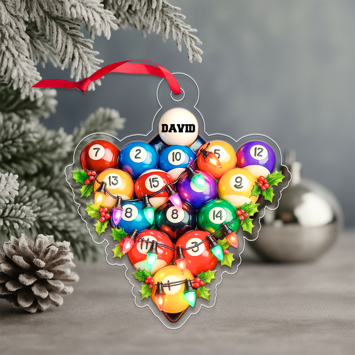 Custom Name Billiard Xmas
