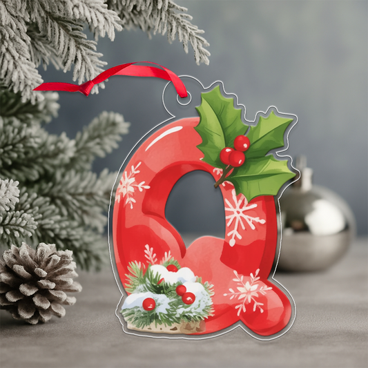 Ornament Christmas Initial Letter Q Acrylic Ornament Christmas Gift