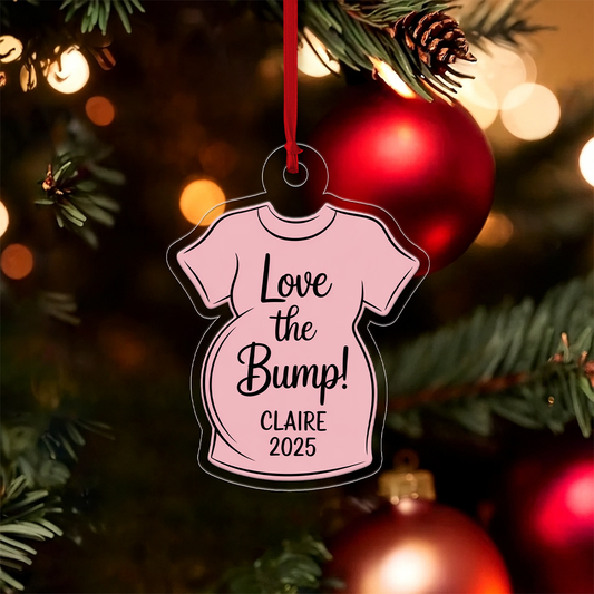 Personalized Love the Bump Ornament, Custom Pregnancy Ornament, Mom To Be Gift, Expecting Parents Ornament, Baby Announcement Keepsake