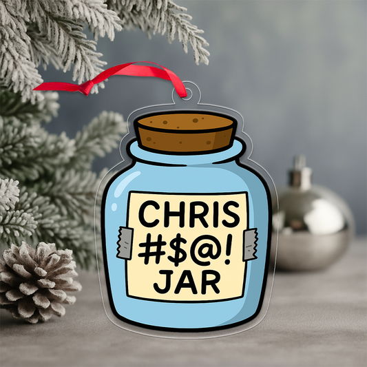 Personalized Funny Swear Jar Acrylic Ornament, Custom Money Jar Christmas Ornament, Adult Humor Gag Gift, Funny Decoration, Holiday Keepsake