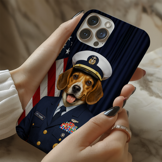 Custom Dog Photo Us Navy Phone Case _ Gift For Dog Lovers
