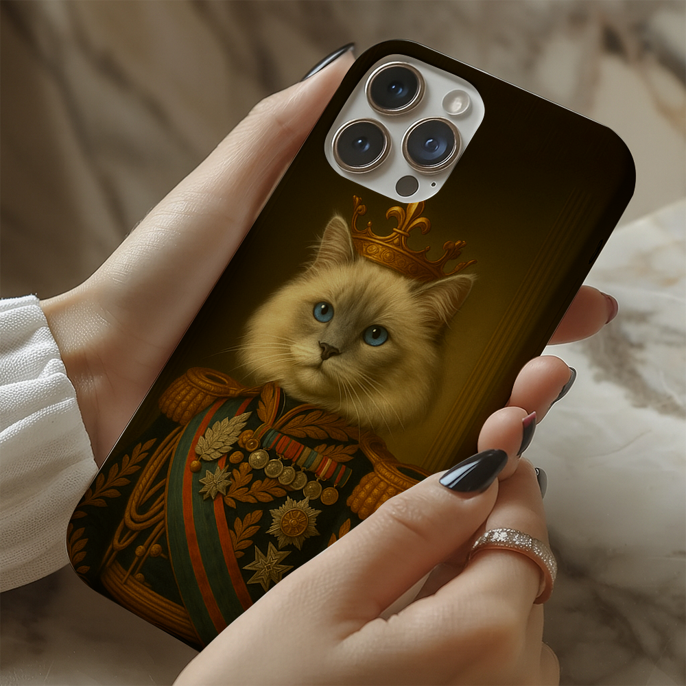 Custom Photo Cat King Crown Royal Phone Case _ Gift For Cat Lovers