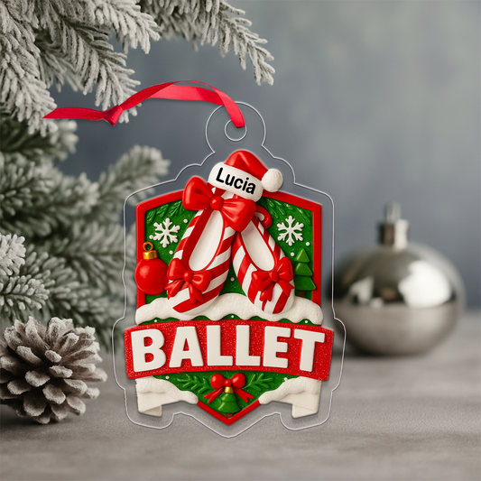 Custom Name Ballet Shoes Acrylic Ornament Christmas Gift