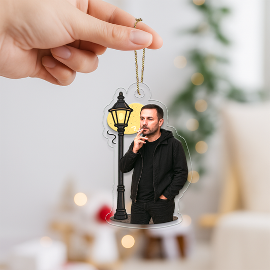 Custom Photo Smoker Ornament, Personalized Funny Christmas Ornament, Adult Humor Gag Gift, Quirky Holiday Decoration, Unique Xmas Keepsake