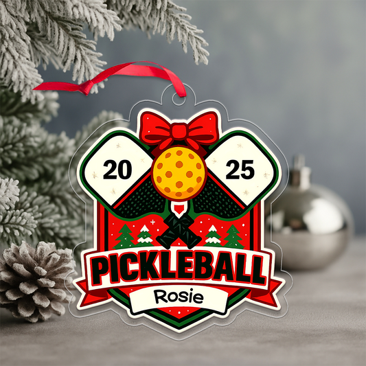 Custom Name Pickleball Player Xmas Acrylic Ornament Christmas Gift