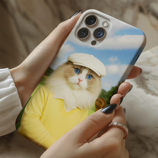 Custom Photo Golfer Cat Phone Case Gift For Cat Lovers