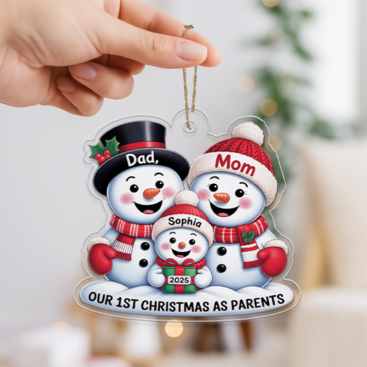 Our 1st Christmas As Parents Snowmen Ornament