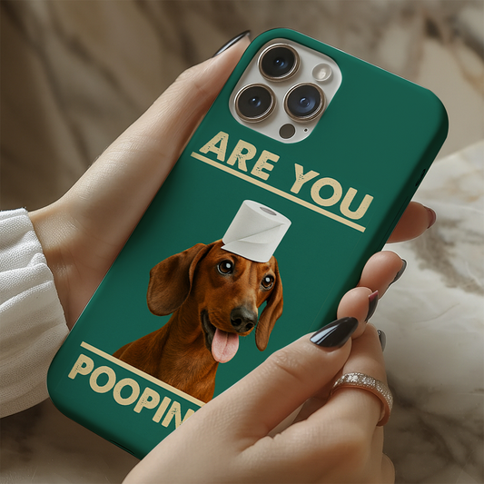 Custom Photo Funny Dog In Bathroom Phone Case