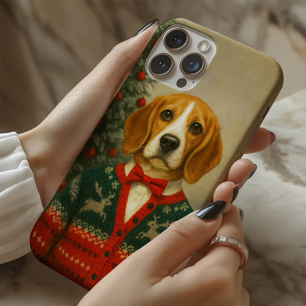 Custom Photo Christmas Dog Phone Case Gift For Dog Lovers