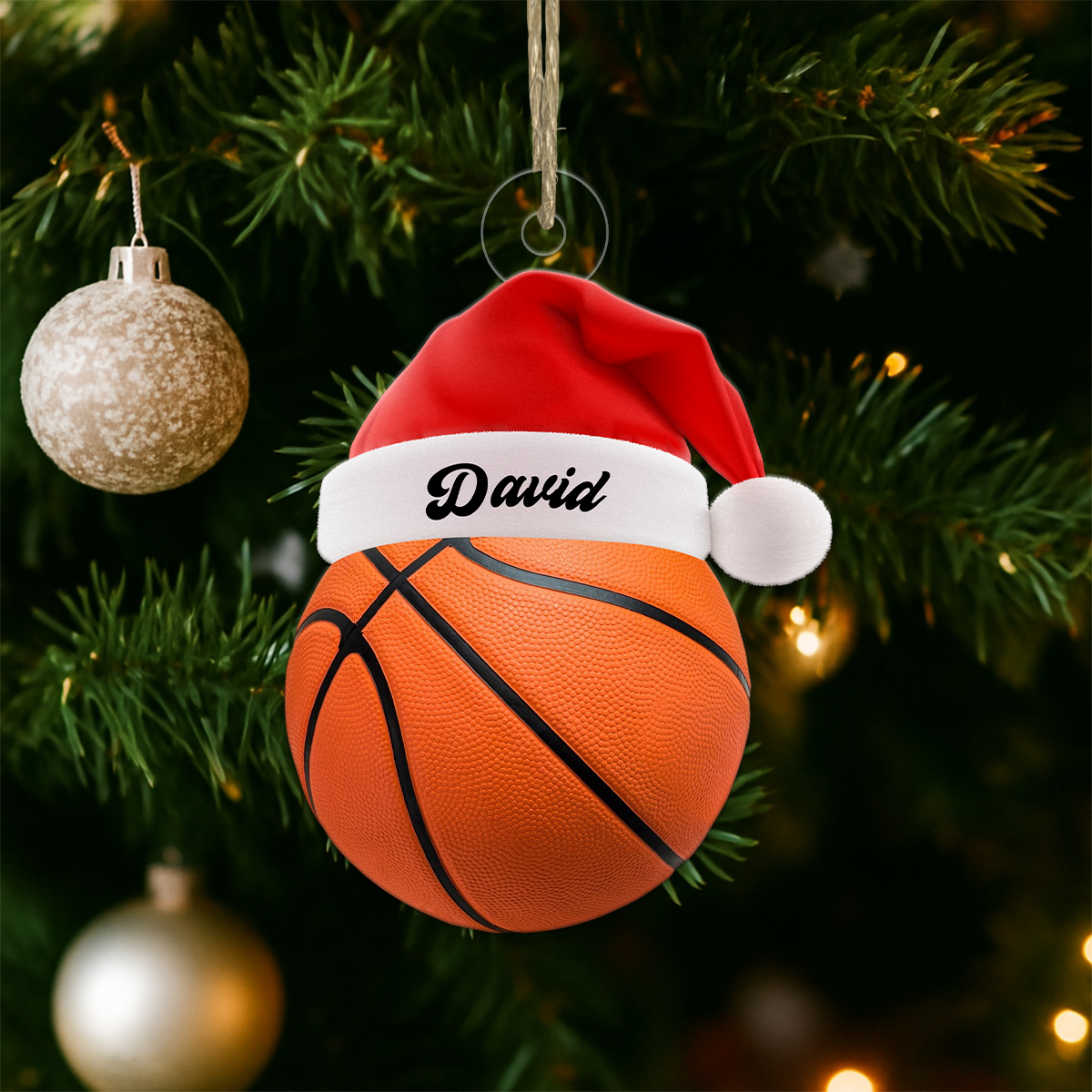Custom Name Christmas Basketball Acrylic Ornament Christmas Gift