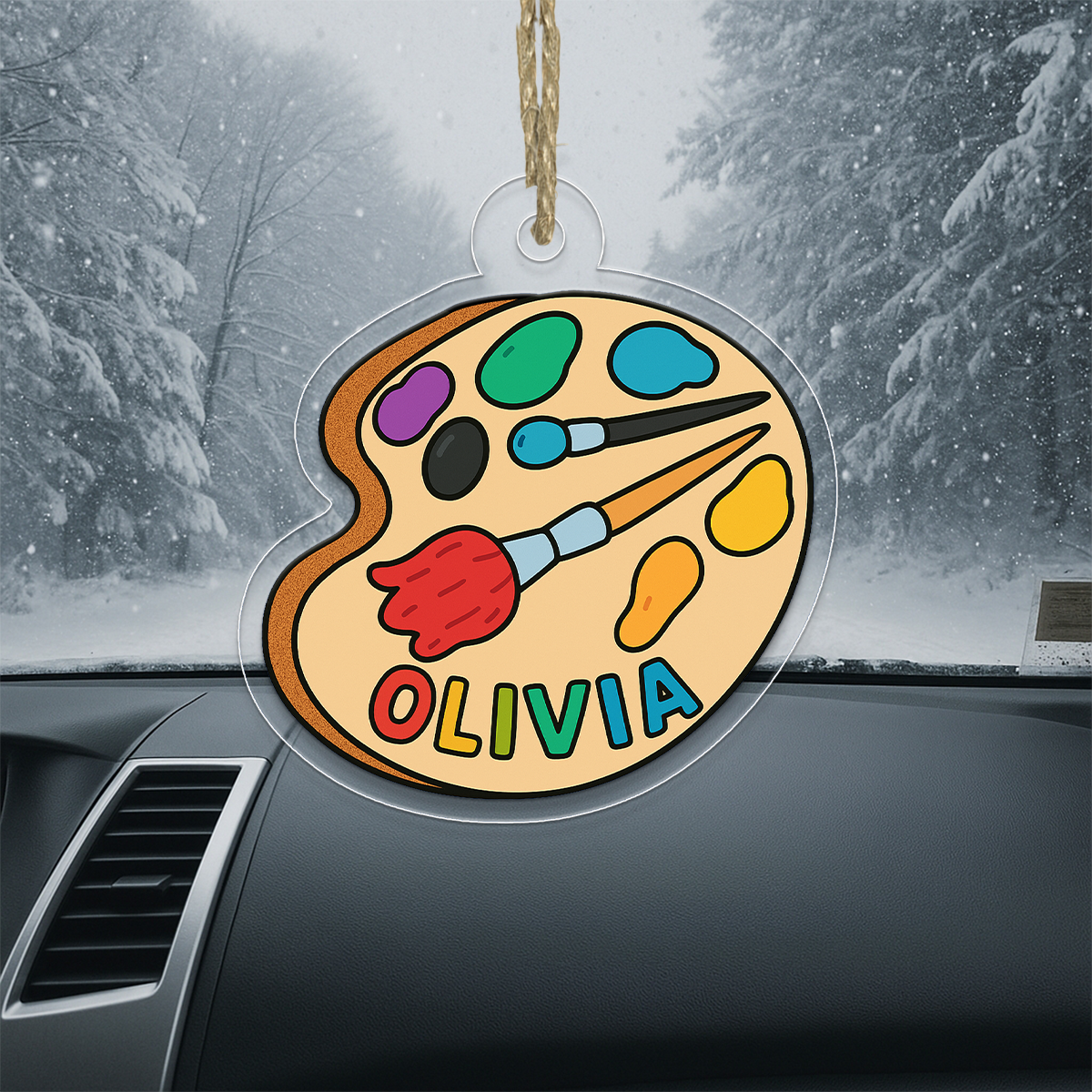 Personalized Paint Palette Ornament, Custom Artist Christmas Ornament, Painter Gift, Art Teacher Ornament, Holiday Decoration Keepsake