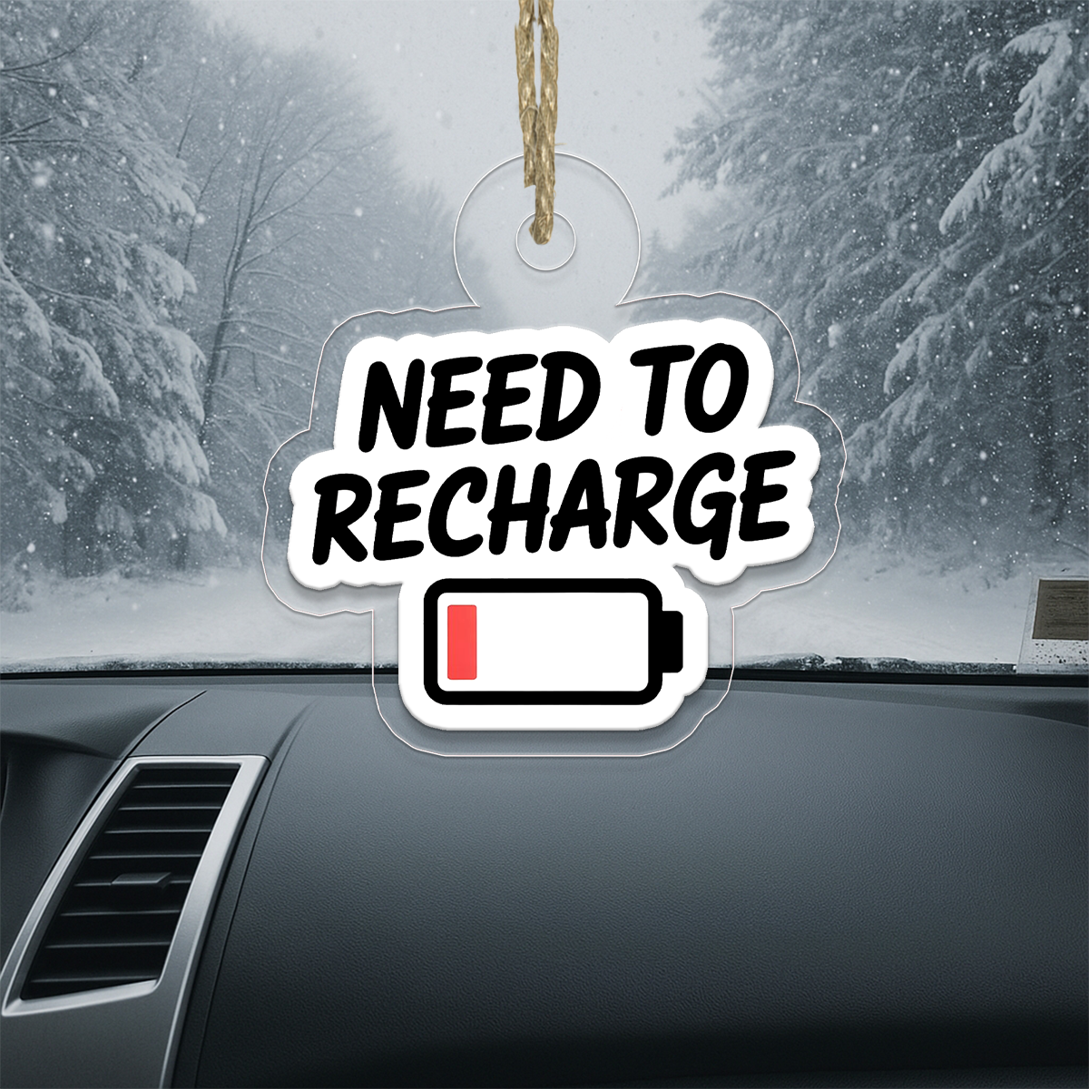 Need To Recharge One Percent Funny Ornament, Battery Ornament, Custom Tech Christmas Ornament, Gamer Gift, Low Power Gag Gift