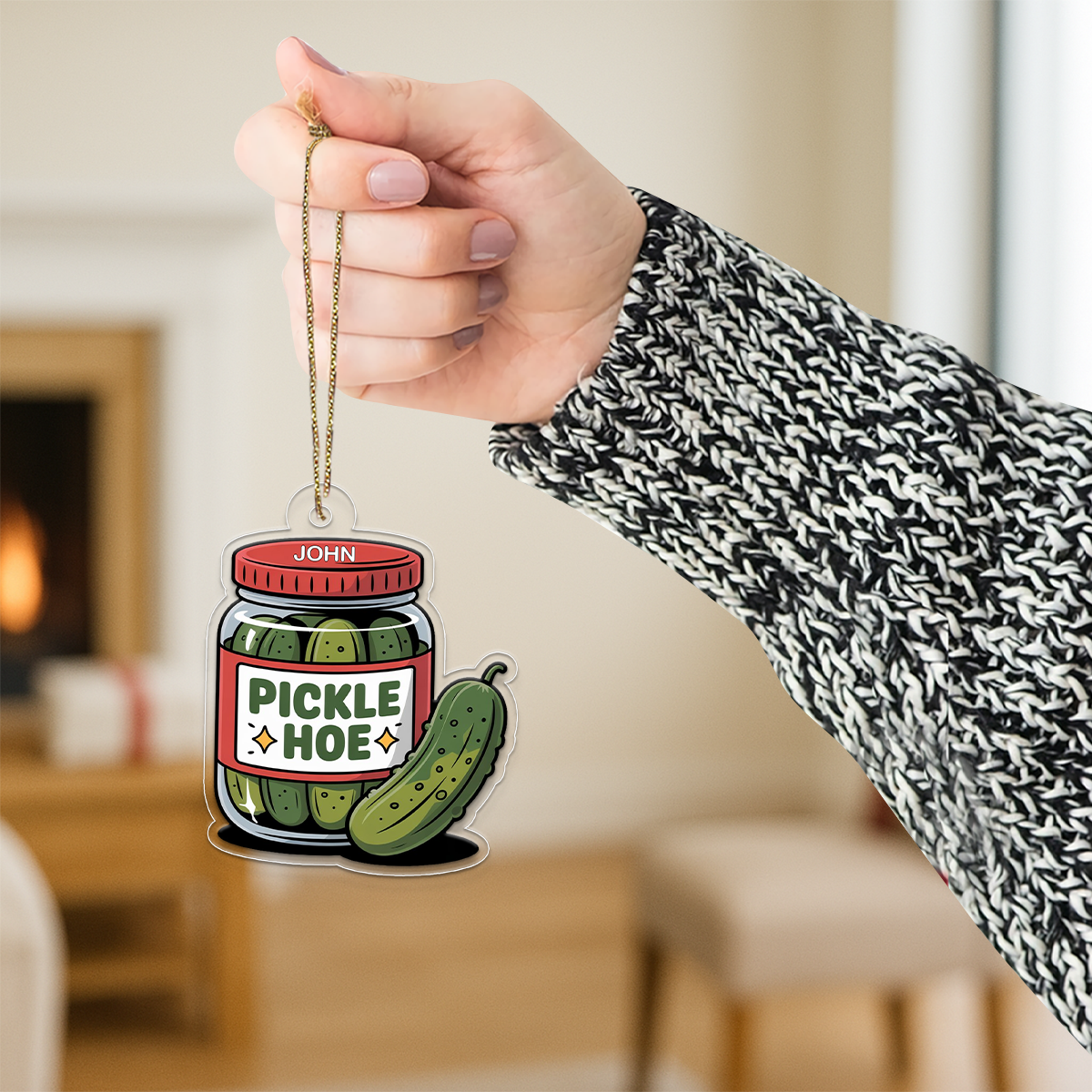 Personalized Pickle Hoe Ornament