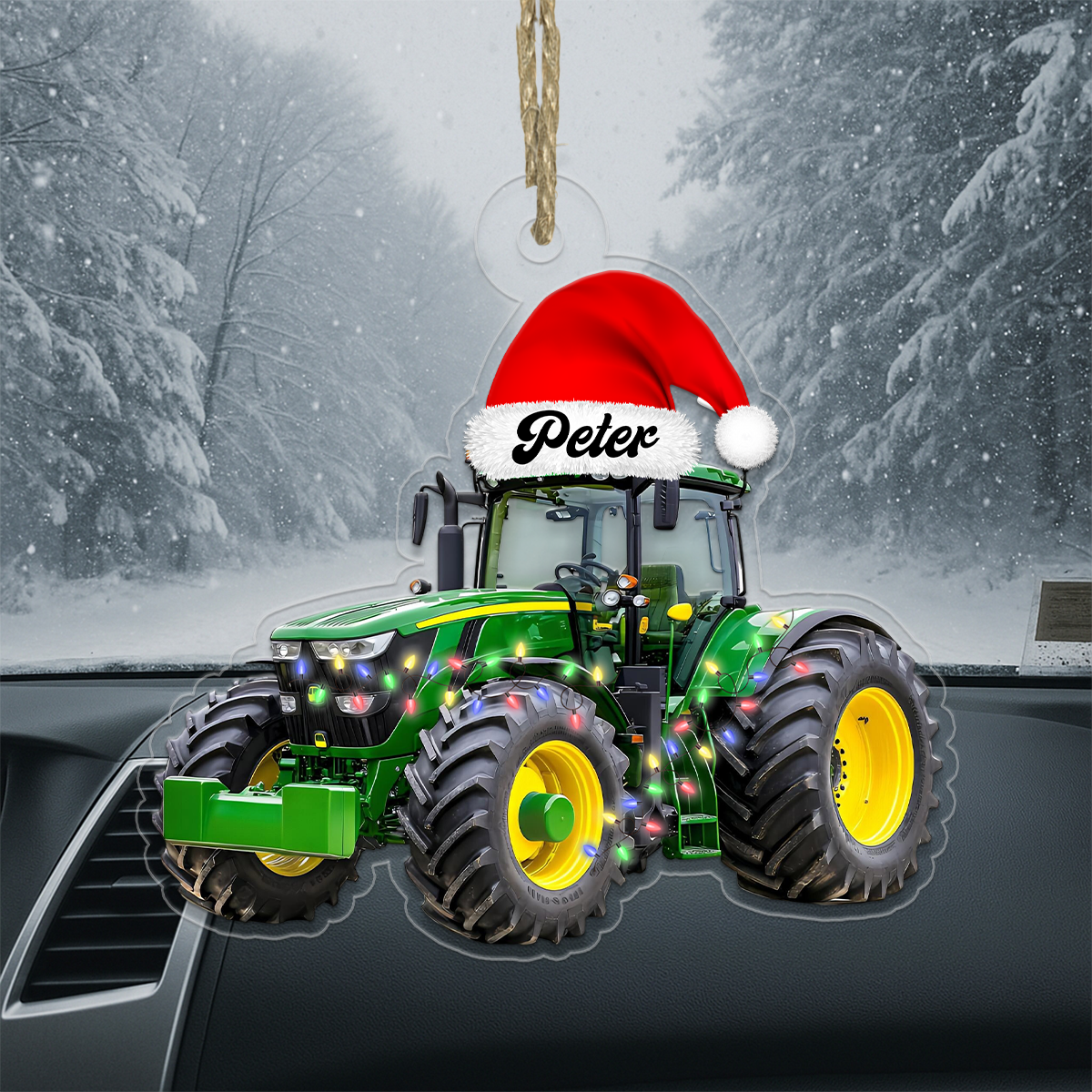 Custom Photo Face Tractor Christmas