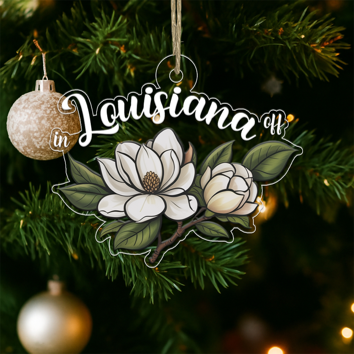 Louisiana Magno Flower Acrylic Ornament Christmas Gift