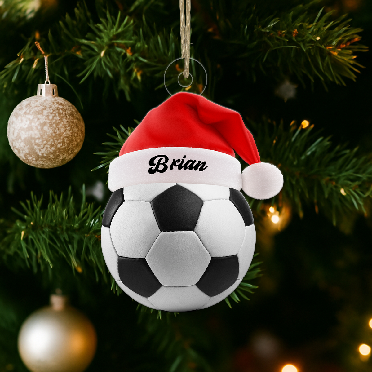 Personalized Soccer Acrylic Ornament Christmas Gift