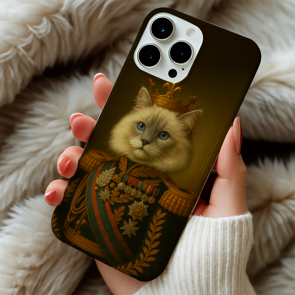 Custom Photo Cat King Crown Royal Phone Case _ Gift For Cat Lovers